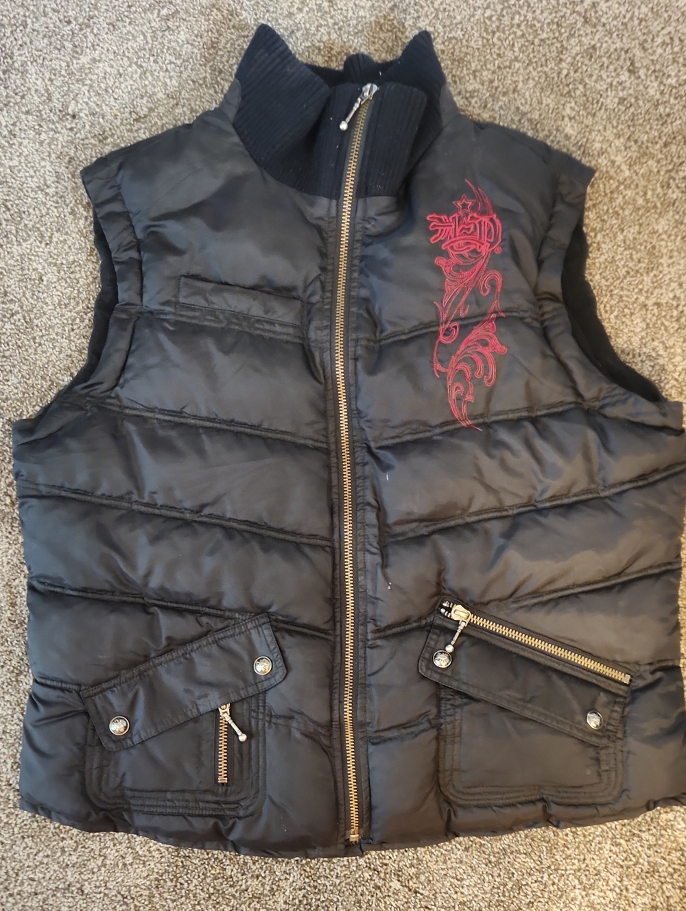 Harley Davidson Women's Embroidered Puffer Vest - Size XL